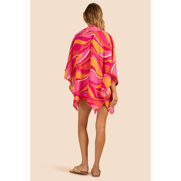 NEW Trina Turk Womens Vivid Vista Fringe Kimono Swimsuit Coverup One Size $152 - Picture 6 of 7